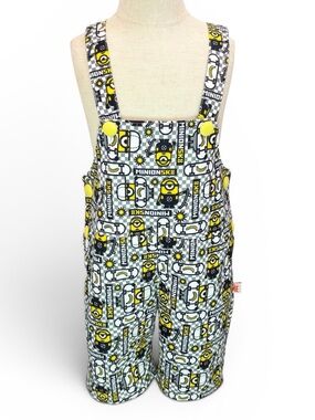 Despicable Me Minions Skateboard Print Kids‎ Short Overalls Size 4Y
